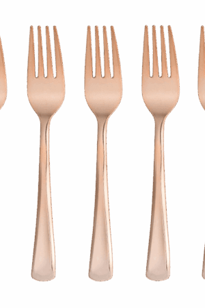 Sztućce jednorazowe, widelec rose gold 10szt