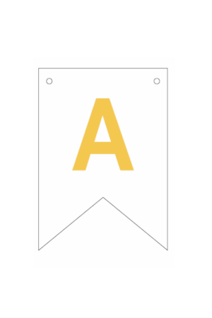 Baner biała złoty litera A 16,5 cm