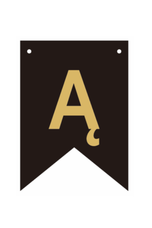 Baner czarno złoty litera Ą 16,5 cm