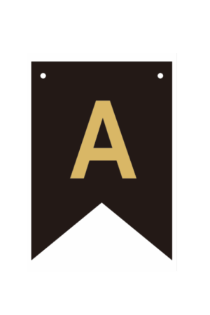 Baner czarno złoty litera A 16,5cm
