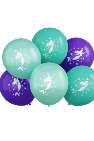 Balon lateksowy zestaw syrenka, 12 cali 6szt