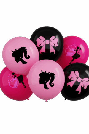 Balon lateksowy zestaw barbie girl  , 12 cali 6szt