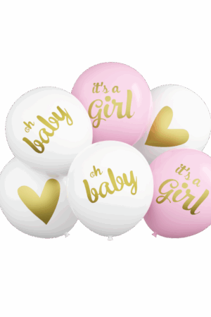 Balon lateksowy zestaw baby girl , 12 cali 6szt