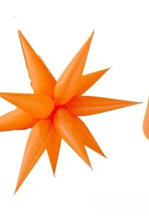 Balon foliowy Gwiazda 4D pomarańczowa 19cali Fluorescencyjna