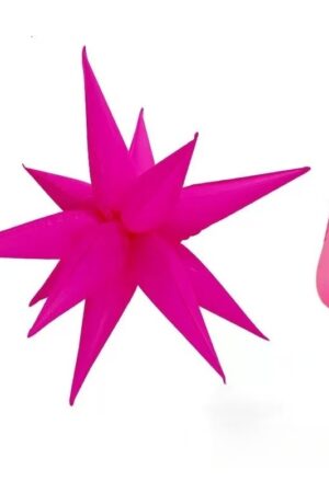 Balon foliowy Gwiazda 4D fuksja 19cali Fluorescencyjna