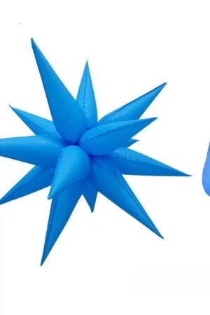 Balon foliowy Gwiazda 4D niebieska 19cali Fluorescencyjna