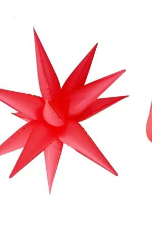 Balon foliowy Gwiazda 4D czerwona 19cali Fluorescencyjna