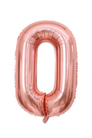 Balon foliowy cyfra 0 rose gold, 40 cali