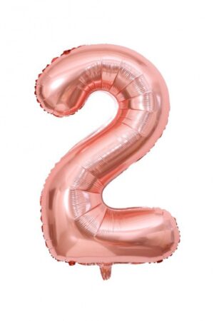 Balon foliowy cyfra 2 rose gold, 40 cali