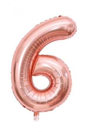 Balon foliowy cyfra 6 rose gold, 40 cali