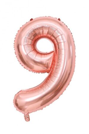Balon foliowy cyfra 9 rose gold, 40 cali