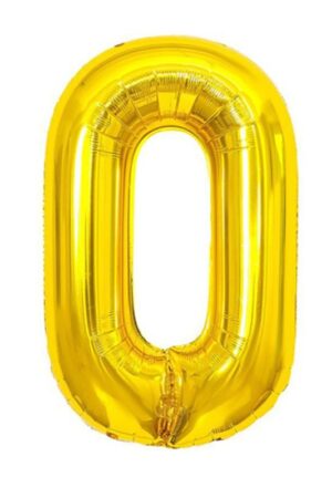 Balon foliowy cyfra 0 złoty, 32 cale