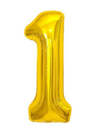 Balon foliowy cyfra 1 złoty , 32 cale