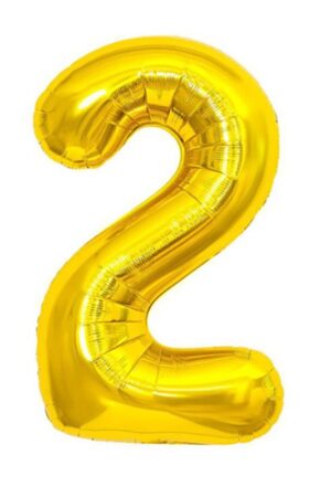 Balon foliowy cyfra złoty 2, 32 cale