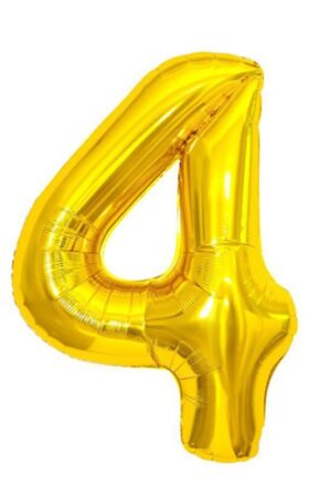 Balon foliowy cyfra 4 złoty , 32 cale