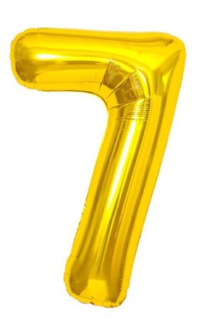 Balon foliowy cyfra 7 złoty , 32 cale