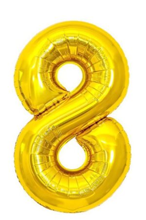 Balon foliowy cyfra 8 złoty , 32 cale